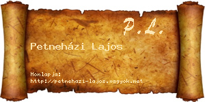 Petneházi Lajos névjegykártya