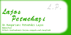 lajos petnehazi business card